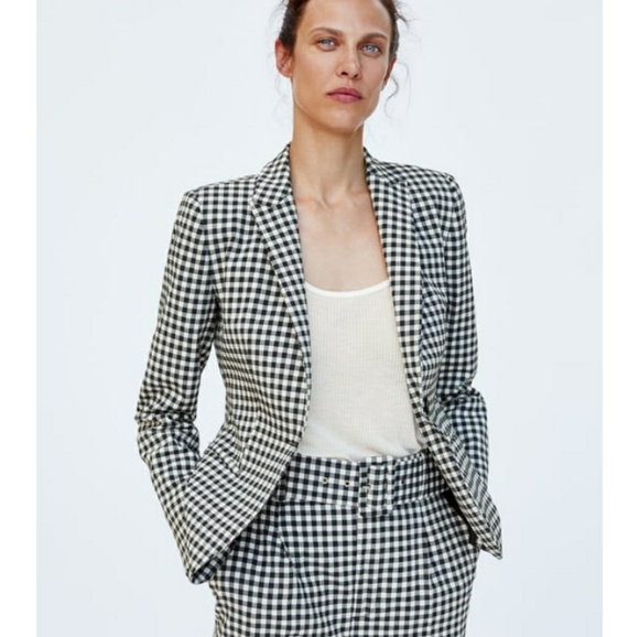 Zara Jackets & Blazers - Sold Zara Gingham Checked Plaid blazer jacket